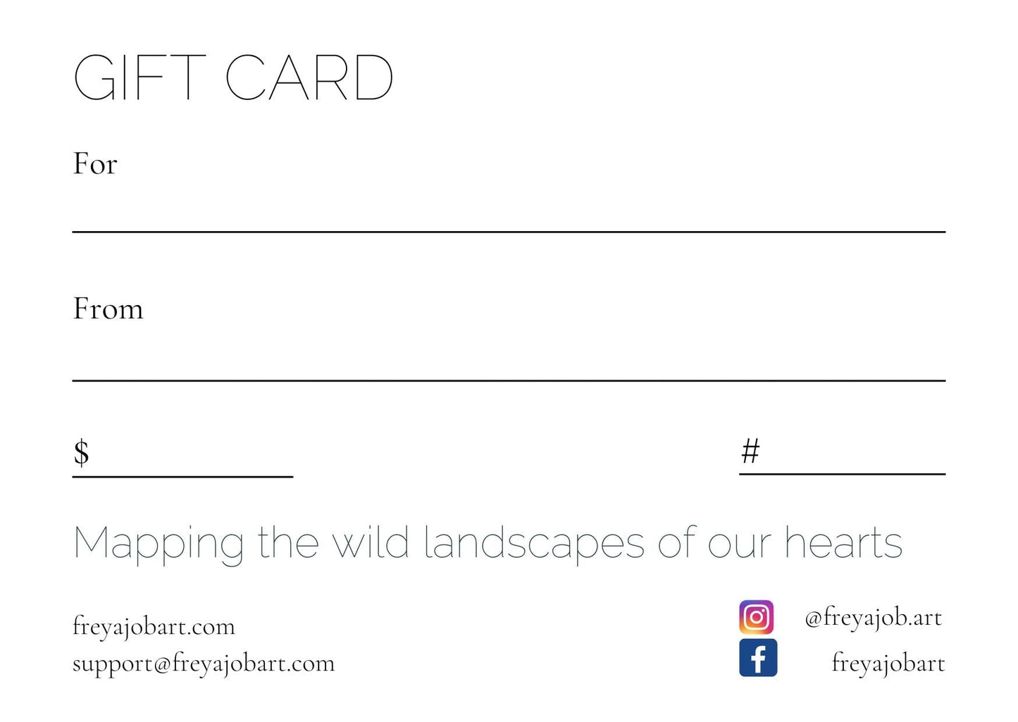 Freya Job Art Gift Card Artwork gift certificate freyajobart 